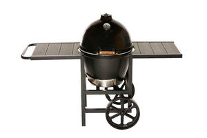 Golden’s Cast Iron 20.5-inch Kamado Grill w/ Cart and Trex Composite Shelves