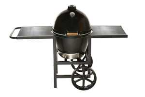 Golden’s Cast Iron 20.5-inch Kamado Grill w/ Cart and Stainless Steel Shelves